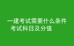 一建考试需要什么条件 考试科目及分值