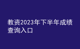 教资2023年下半年成绩查询入口