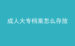 成人大专档案怎么存放