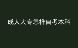 成人大专怎样自考本科 