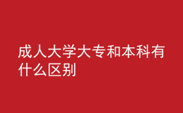 成人大学大专和本科有什么区别