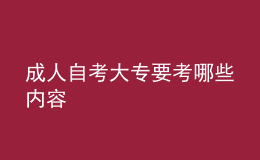 成人自考大专要考哪些内容 