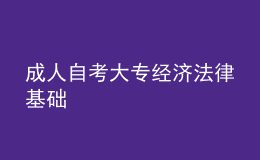 成人自考大专经济法律基础 