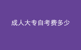 成人大专自考费多少 