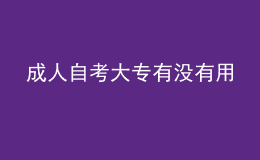 成人自考大专有没有用 