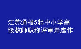 江苏通报5起中小学高级教师职称评审弄虚作假案例