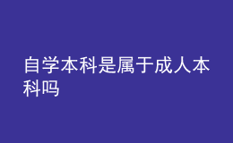 自学本科是属于成人本科吗 