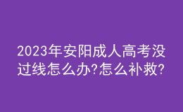 2023年安阳成人高考没过线怎么办?怎么补救?