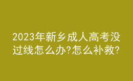 2023年新乡成人高考没过线怎么办?怎么补救?