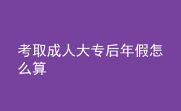 考取成人大专后年假怎么算