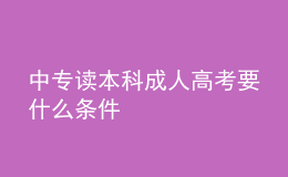 中专读本科成人高考要什么条件