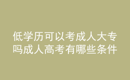 低学历可以考成人大专吗 成人高考有哪些条件