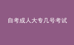 自考成人大专几号考试 