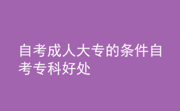 自考成人大专的条件 自考专科好处 