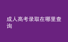 成人高考录取在哪里查询