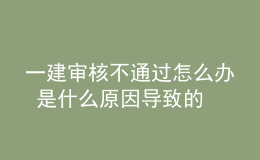 一建审核不通过怎么办 是什么原因导致的