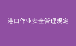 港口作业安全管理规定