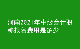 河南2021年中级会计职称报名费用是多少钱？