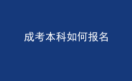 成考本科如何报名