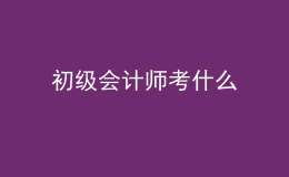 初级会计师考什么