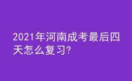 2021年河南成考最后四天怎么复习?