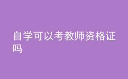 自学可以考教师资格证吗