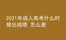 2021年成人高考什么时候出成绩 怎么查分