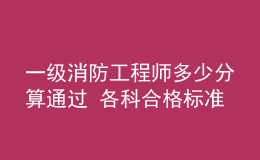 一级消防工程师多少分算通过 各科合格标准是什么