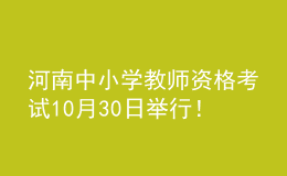 河南中小学教师资格考试10月30日举行！