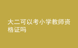 大二可以考小学教师资格证吗