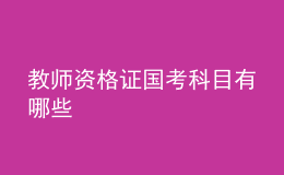 教师资格证国考科目有哪些