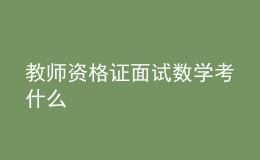 教师资格证面试数学考什么