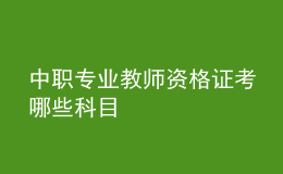 中职专业教师资格证考哪些科目