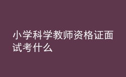 小学科学教师资格证面试考什么