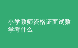 小学教师资格证面试数学考什么