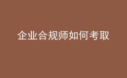 企业合规师如何考取