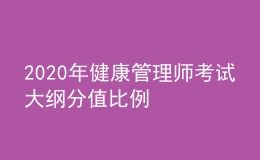 2020年健康管理师考试大纲分值比例  （基础知识&及实践技能）