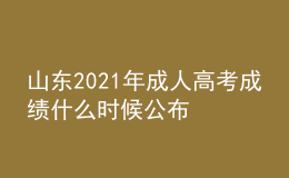 山东2021年成人高考成绩什么时候公布