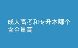 成人高考和专升本哪个含金量高