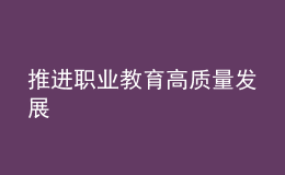 推进职业教育高质量发展