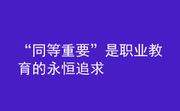 “同等重要”是职业教育的永恒追求