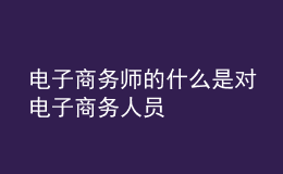 电子商务师的什么是对电子商务人员