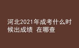 河北2021年成考什么时候出成绩 在哪查分