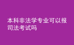 本科非法学专业可以报司法考试吗