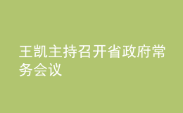 王凯主持召开省政府常务会议