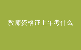 教师资格证上午考什么