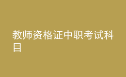 教师资格证中职考试科目