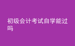 初级会计考试自学能过吗