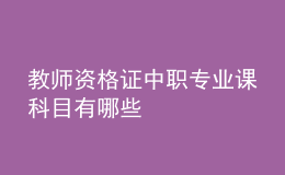 教师资格证中职专业课科目有哪些