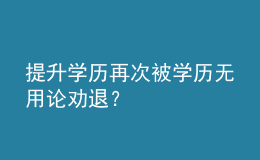 提升学历再次被学历无用论劝退？